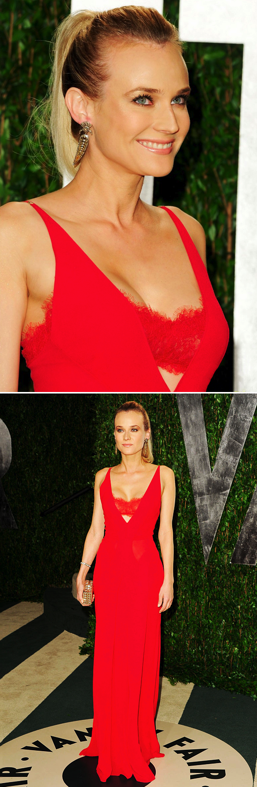 diane kruger in red calvin klein dress at vanity fair oscar party 2012 party via just- ared
